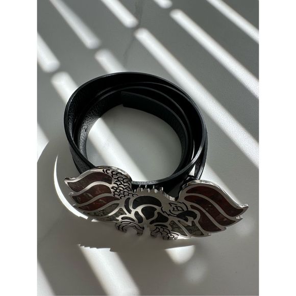 VALENTINO GARAVANI Hawk Buckle Studded Leather Belt